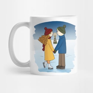 Couple in love Boy and Girl are Ice Skating Mug